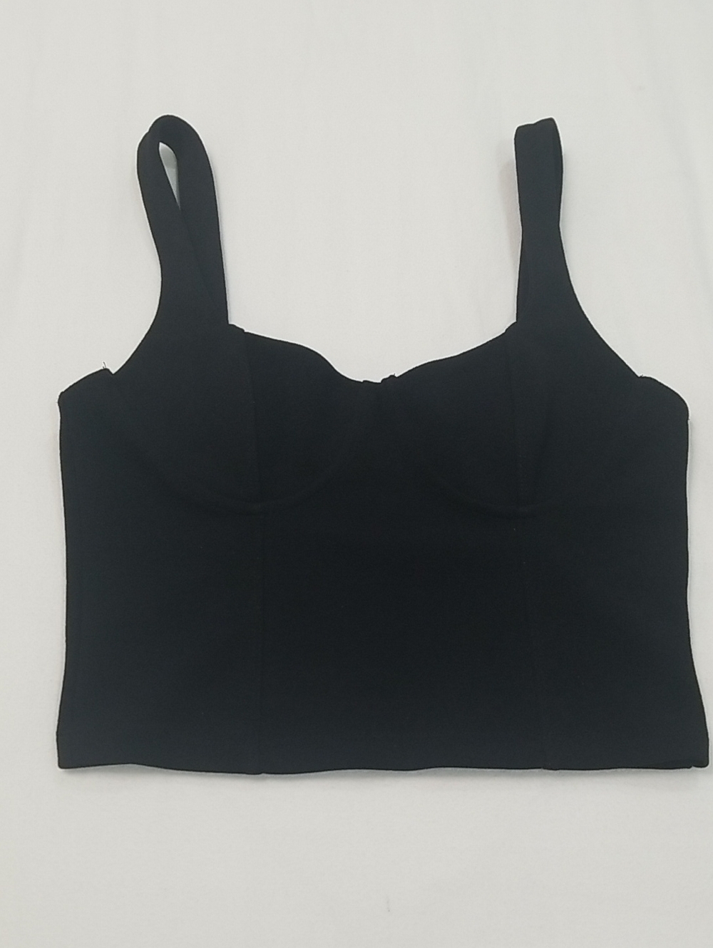 Zara Black Structured Bustier Crop Top